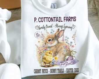 Easter Bunny & Wildflowers Image Transfer, DIY Cottontail Design (Digital Download)