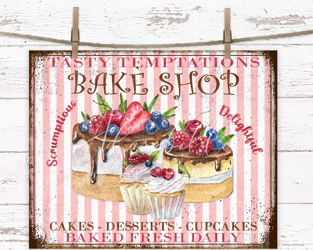 Bakery Sign Digital Printable Farmhouse Bake Sign, Shabby Chic DIY ...