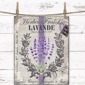 Lavender Printable French Country Farmhouse Lavande DIY Sign Tiered Tray Decor Wreath Shabby Chic Digital Transfer Cottage Core Wall Art