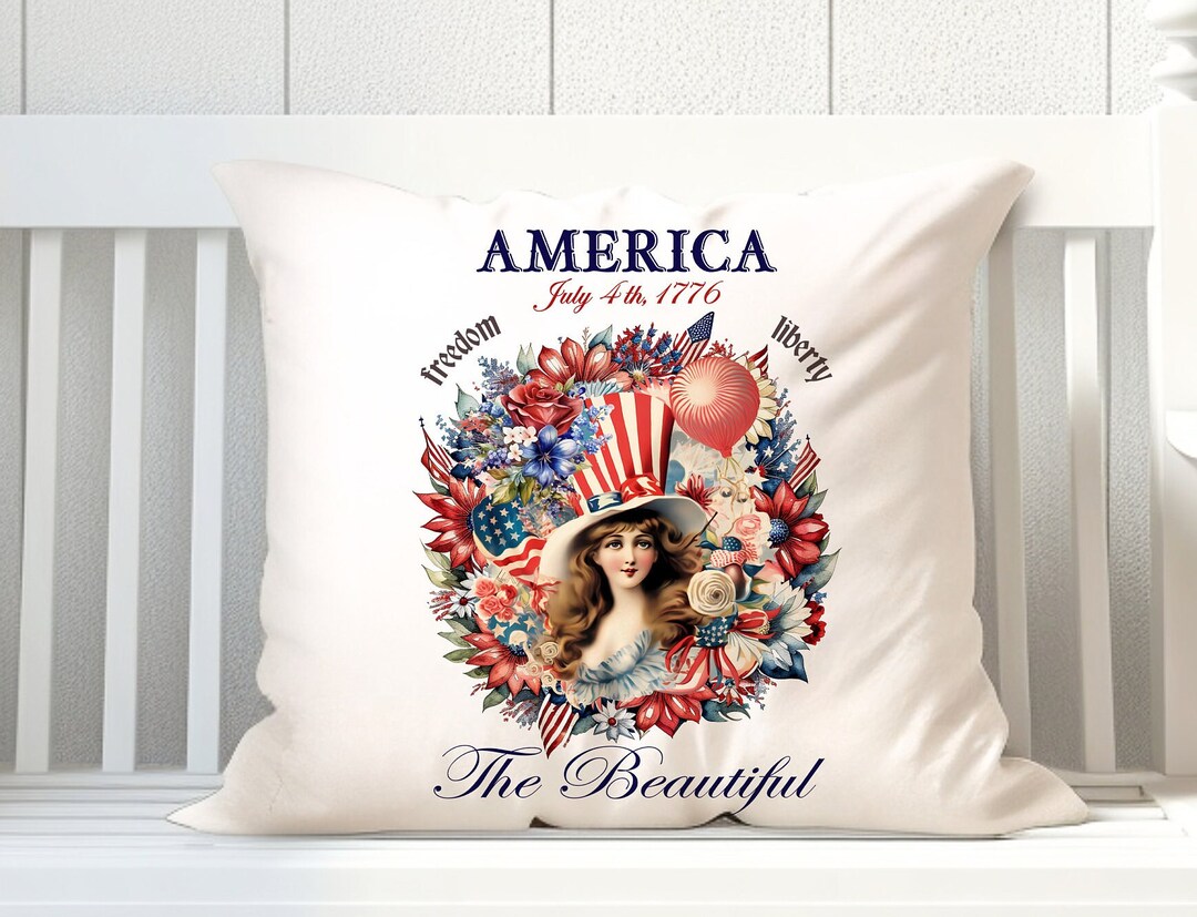 July Lady Fourth of July Lady Liberty PNG: Vintage Patriotic Transfer (digital ...