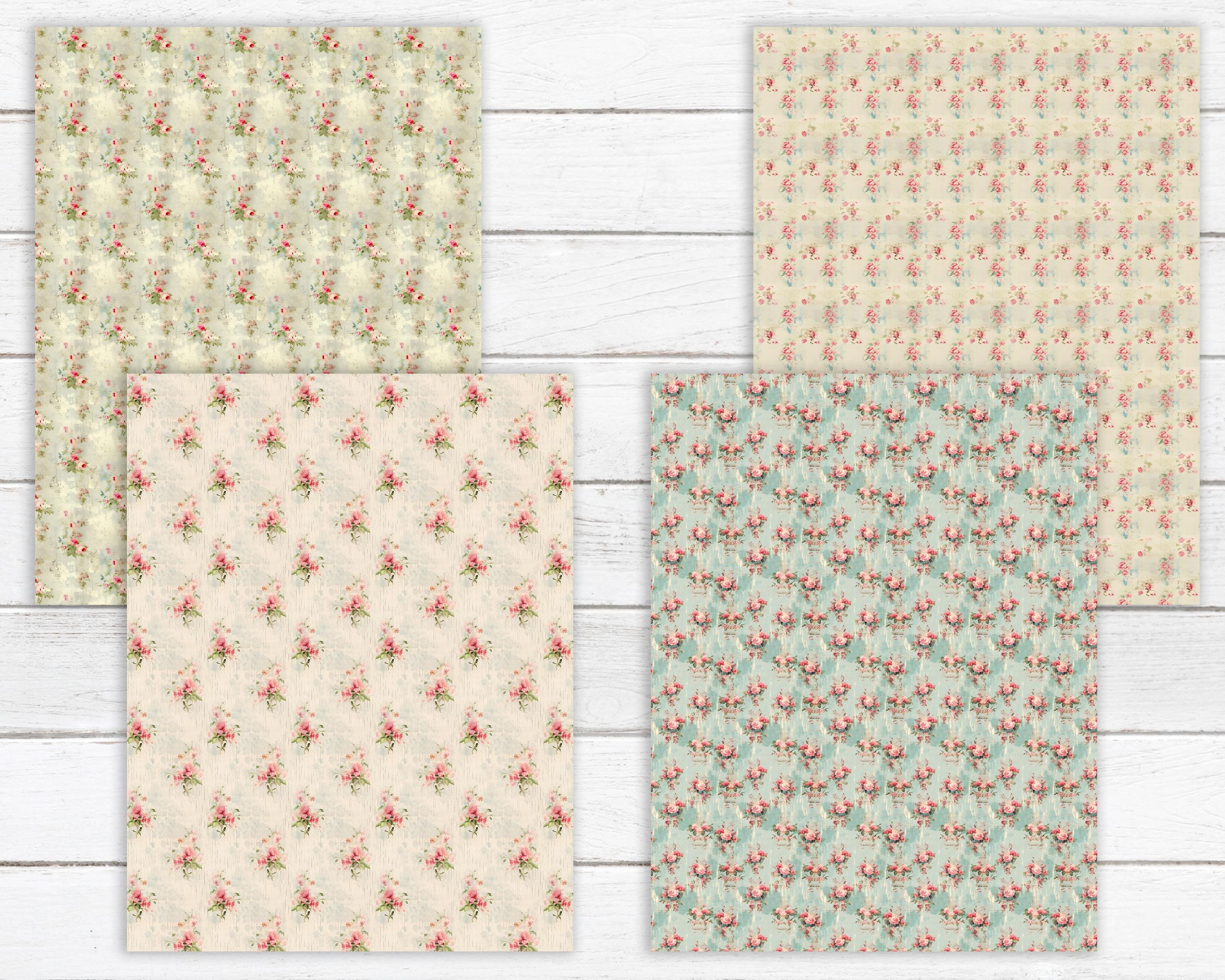 Rustic Roses Printable Cottage Roses Printable Paper Pack: Rustic Farmhouse Journal (digital ...