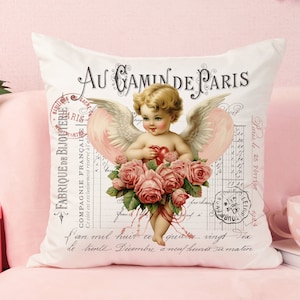 Valentines Day Printable Cupid Cherub Angel Digital Transfer DIY Victorian Image Art Shabby Chic Tiered Tray Wreath Roses Romantic French