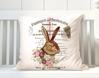 Victorian Easter Bunny Transfer: Shabby Chic Roses (Digital Download)
