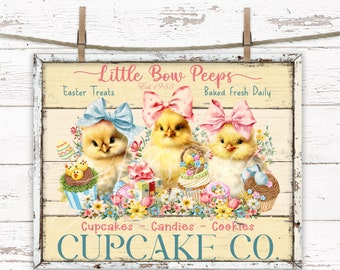 Easter Chick Cupcake Co. Sign: Farmhouse Bakery Printable (Digital Download)