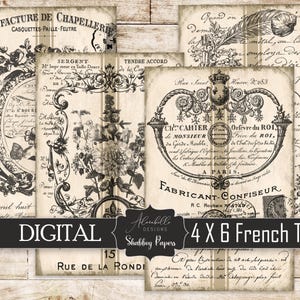 Paese francese fai da te digitale 4X6 mini cartelli etichette vassoio a più livelli ghirlanda decorazione artigianato rustico fattoria cottagecore carta per diario spazzatura
