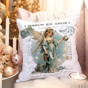 Viktorianische Weihnachtsengel Bildkunst Digitaler Transfer Wandkunst DIY Shabby Chic Scrapbook Vintage Französisch Romantisches Rustikales Dekor Cottagecore