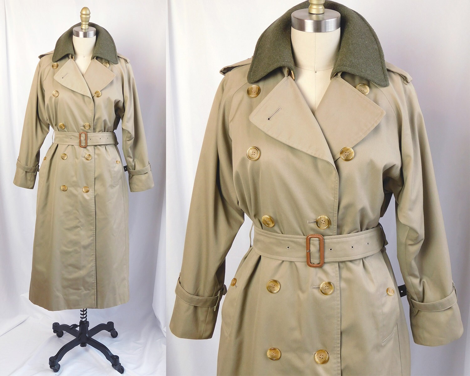 Burberry Trench Coat 1980s Burberrys Raincoat w Nova Plaid | Etsy