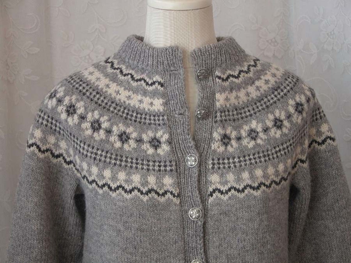 Reserved for apete95 Norwegian Fair Isle Wool Cardigan Sweater | Etsy