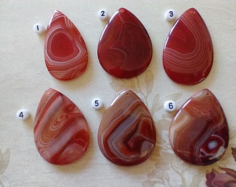 Red Or Rusty Colored Agate Stone Pendants/Swirl Design/Unique/Gorgeous/Choose From Six