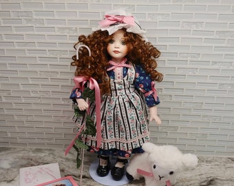 mary had a little lamb porcelain doll