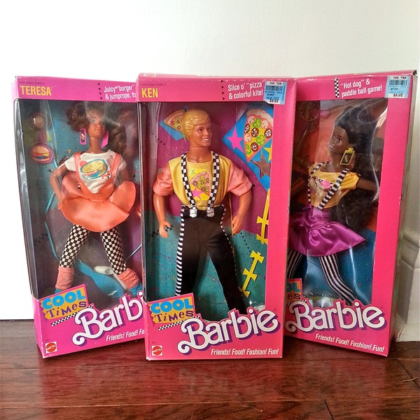 1988 Cool Times Barbie Trio feat.  Ken, Teresa, and Christie dolls NRFB (never removed from box)