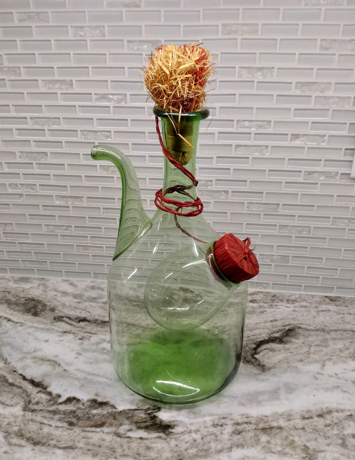 Green Princess House Wine Decanter with Ice Holder Etsy