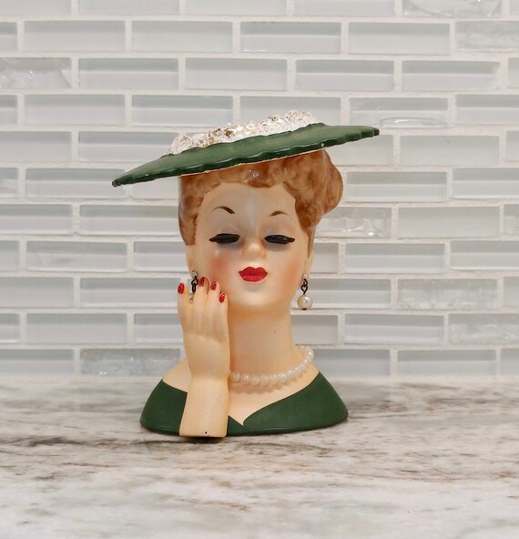Vintage 1958 Napco Lady Head Vase C3343c Japanese Head Vase Etsy