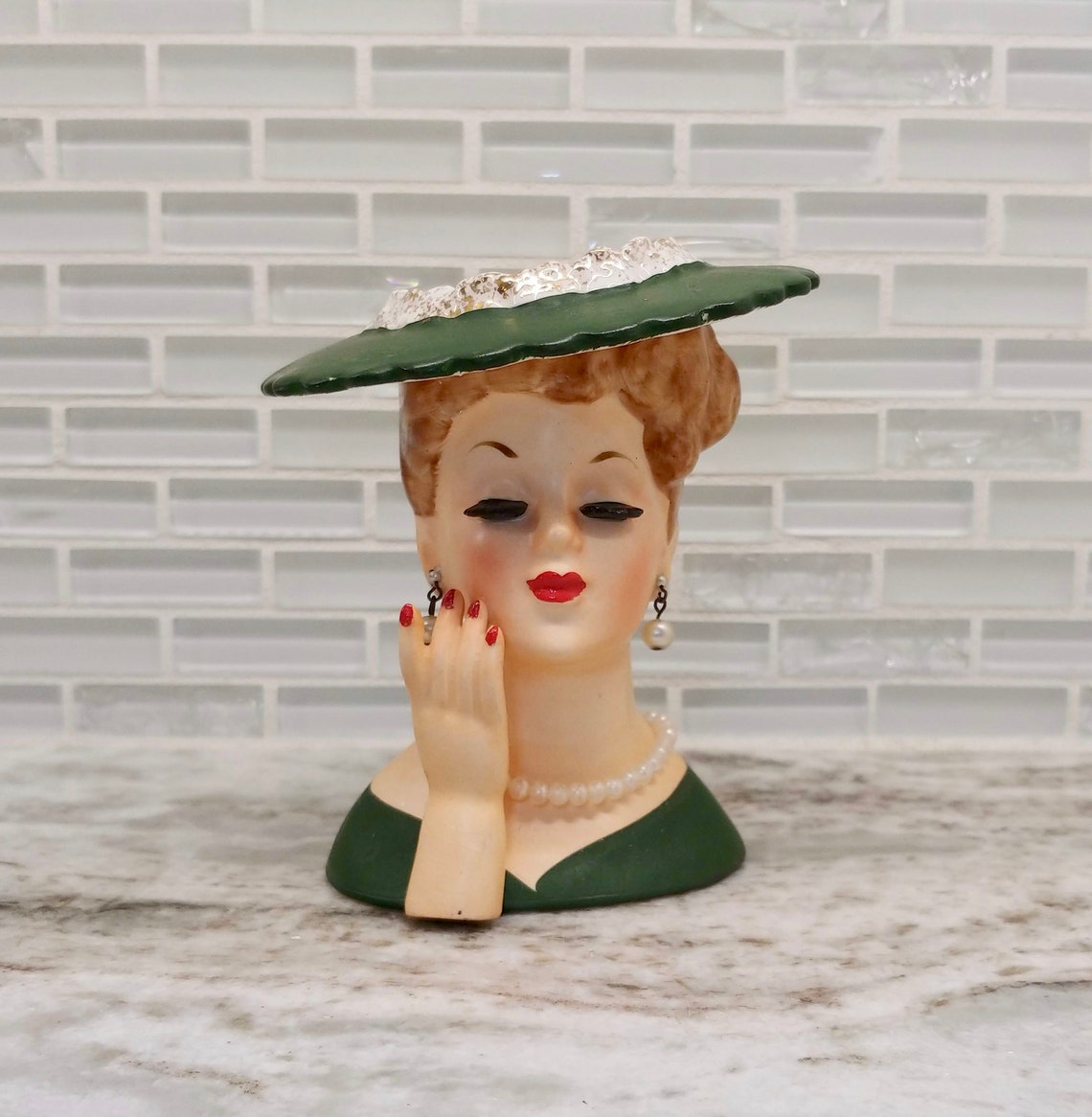Vintage 1958 Napco lady head vase C3343C Japanese head vase Etsy