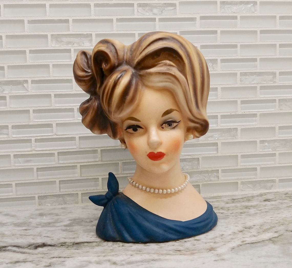 Vintage 1950s Napcoware lady head vase C7293 Japanese head Etsy
