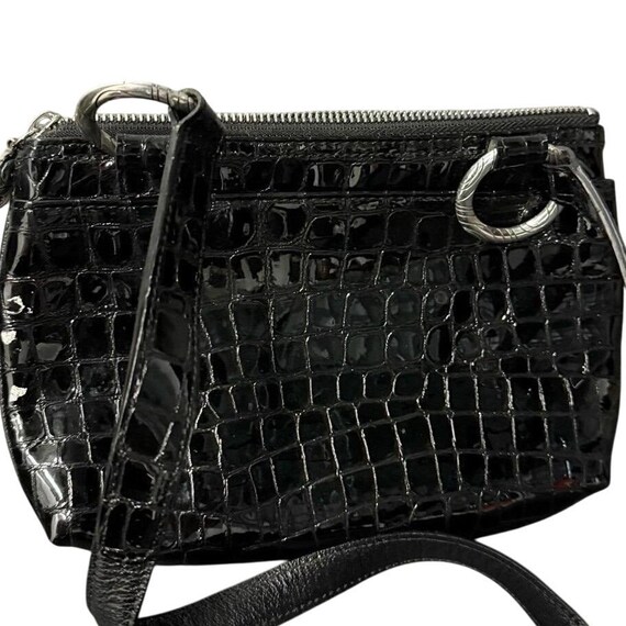 Y2K Elegant Black Crocodile-embossed Faux Leather Women's Bag
