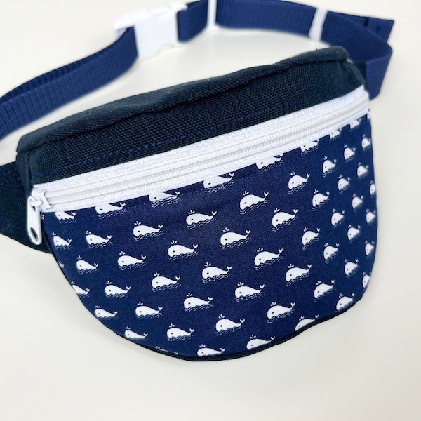 Fanny Pack / Bumbag 'Mini Whales' blue