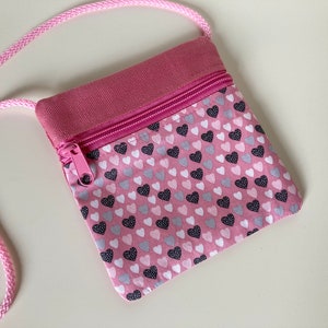 Neck Pouch 'Hearts' pink