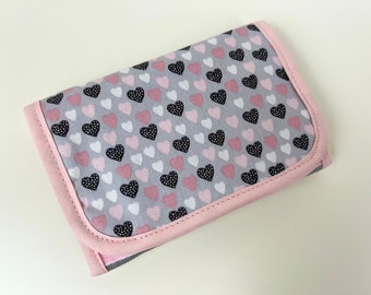 Wallet 'Hearts' grey-pink