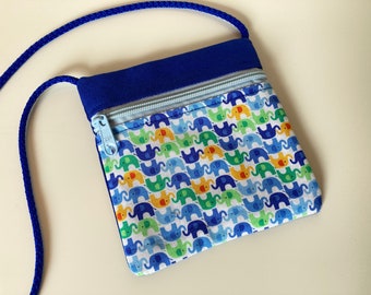 Neck Pouch 'Miniphants' blue