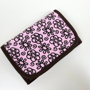 Wallet 'Flowers' pink-brown