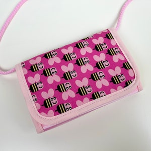 Wallet 'Bees' light pink