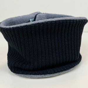 Schal mit Verschluss &#39;Strick+Fleece&#39;, schwarz