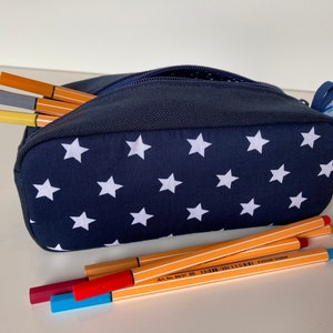 Pencil Case &#39;Stars&#39; dark blue  (+Name)