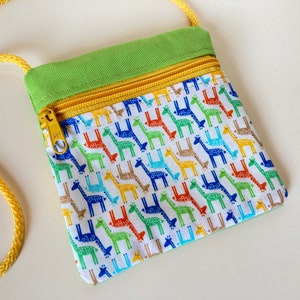 Neck Pouch &#39;Mini Giraffes&#39; light green