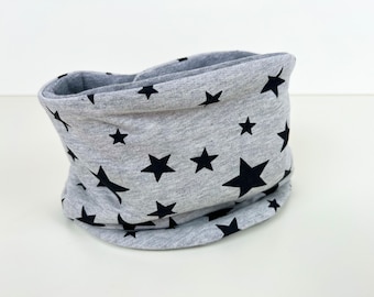 Velcro Scarf 'Black Stars' grey, +Sweat