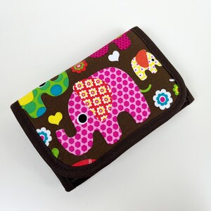 Portemonnaie "Flower Power Elephants" braun-rosa