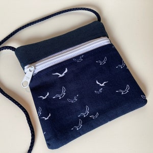 Neck Pouch 'Seagulls' blue