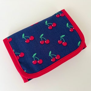 Wallet 'Cherries' blue-red