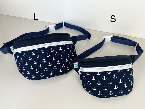 Blue and white fanny pack sale