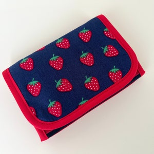 Wallet 'Strawberries' blue-red