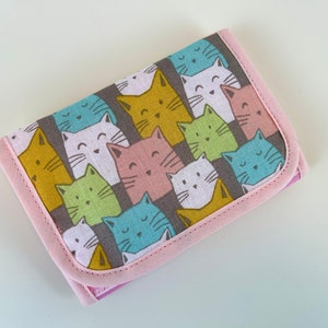 Wallet 'Cats' light pink