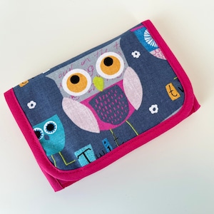 Wallet 'Owl Family' grey-pink