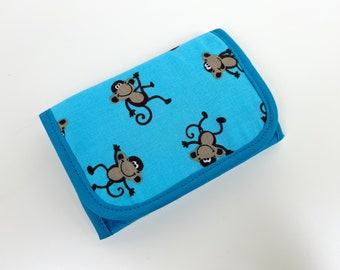 Wallet 'Monkeys' turquoise