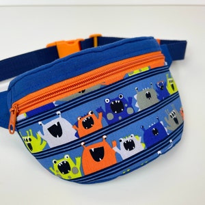 Fanny Pack / Bumbag &#39;Monsters&#39; blue