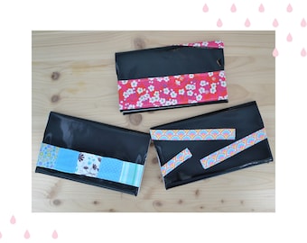 Checkbook holder of your choice - protects black vinyl cheque book and colourful fabrics