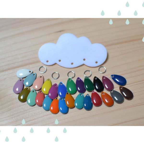 Bijou broche en forme de nuage et gouttes multicolores personnalisables