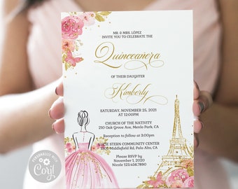 Paris Quince Invite Etsy Paris Quince Invite Etsy