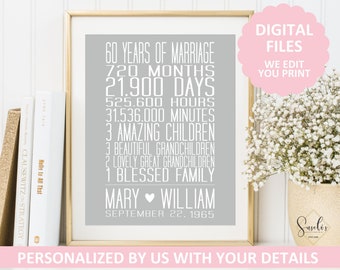 printable 60th anniversary print