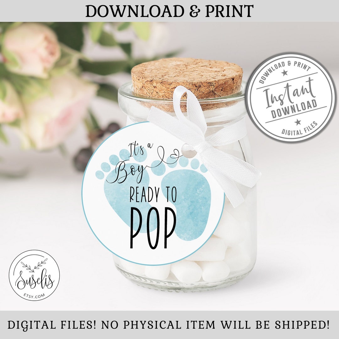Printable Ready to Pop Tags, Baby Shower Favor Tag, 2" Round, Stickers ...
