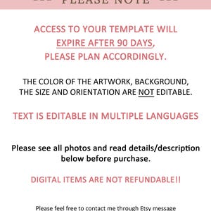 EDITABLE Baby Shower Welcome Sign, Girl Elephant Theme, Instant Download Signage, Watercolor Flowers, Jungle, Corjl Template, DIGITAL, BS108 afbeelding 3