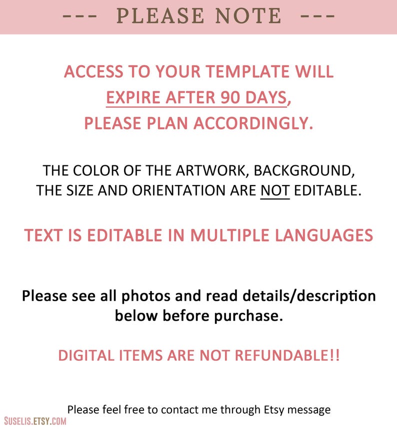 EDITABLE Baby Shower Welcome Sign, Girl Elephant Theme, Instant Download Signage, Watercolor Flowers, Jungle, Corjl Template, DIGITAL, BS108 afbeelding 3