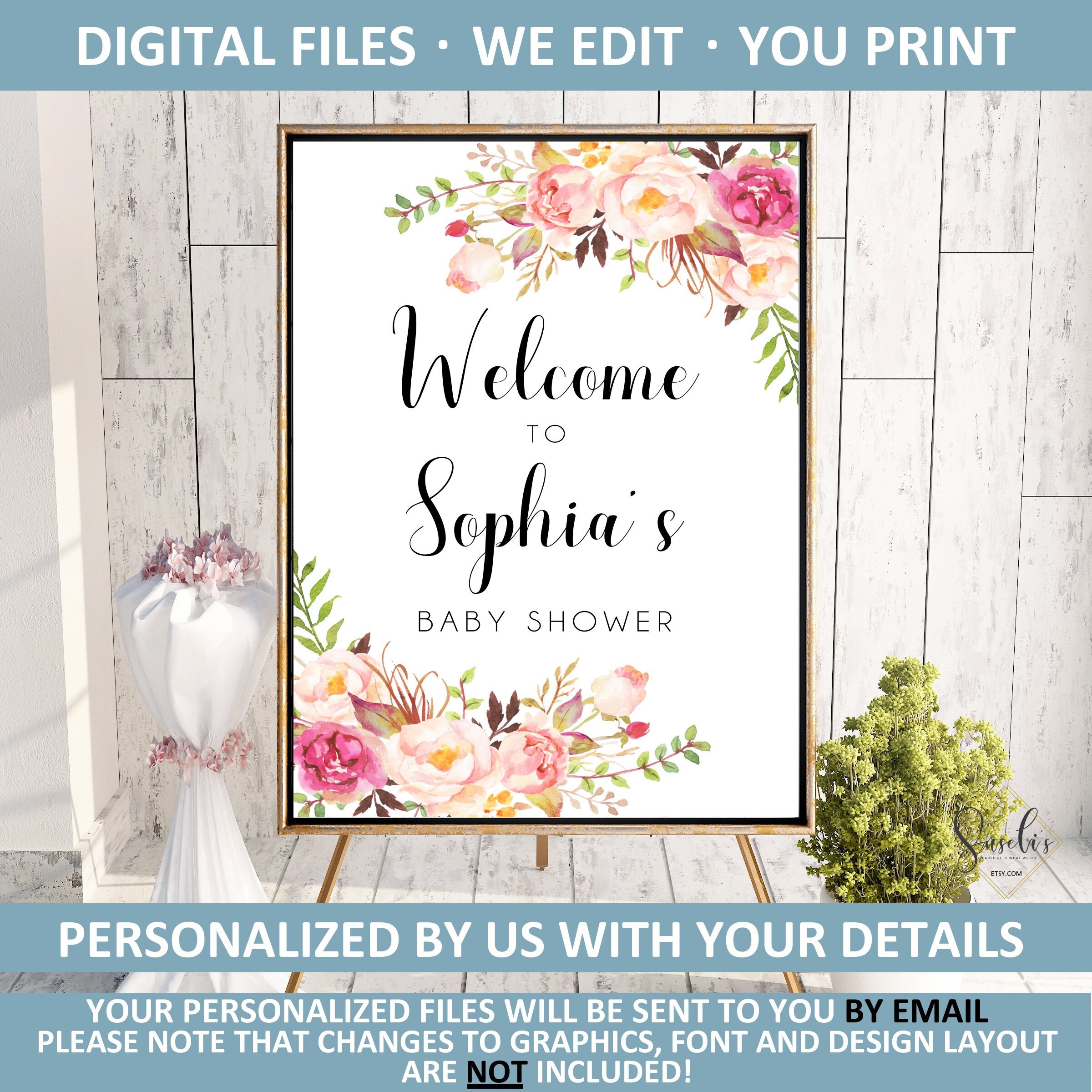Printable Welcome To Baby Shower Sign Boho Digital Etsy
