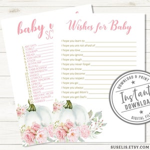 Shower Game Pack, Little Pumpkin Theme, Set of 10, Baby Watercolor ...