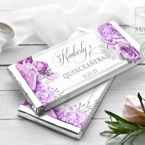 EDITABLE Chocolate Wrapper Template, Candy Bar, Quinceañera, Sweet Sixteen, Wedding, Party Favors, Instant Download Printable Digital QU121
