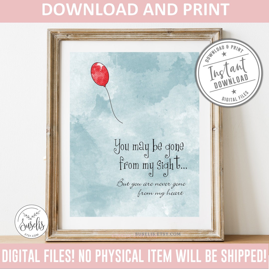 Printable You May Be Gone From My Sight, Love Memory Watercolor Print ...